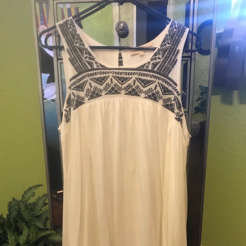 Embroidered White Dress
